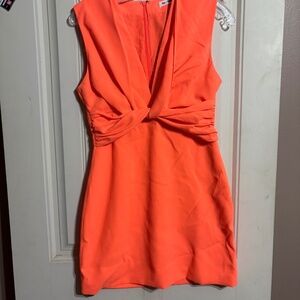 Bright orange mini dress - summer dress